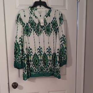 Cato Green and White Patterned Blouse